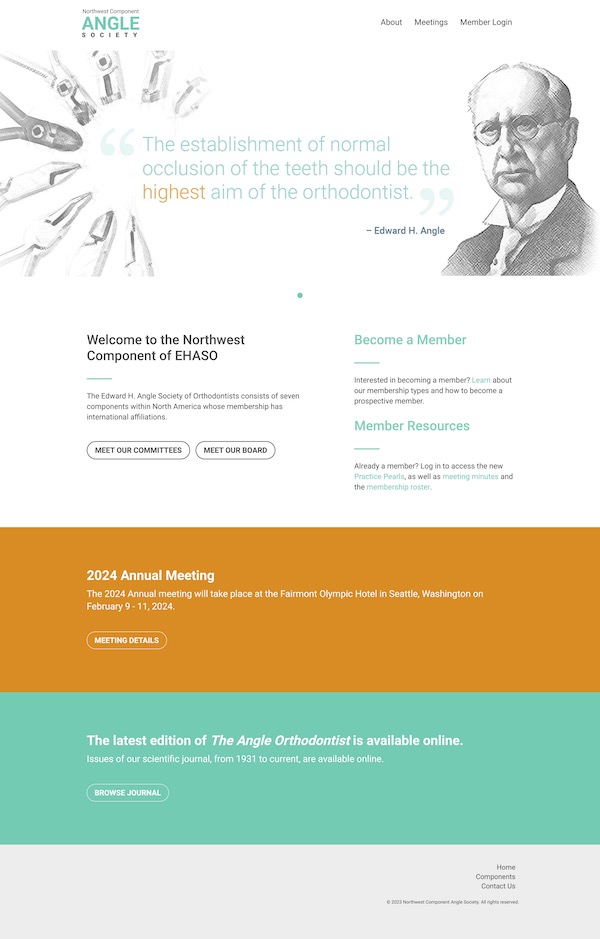 Angle Society: Northwest Component Website Before