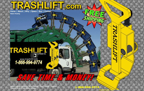 TrashLift Website Before